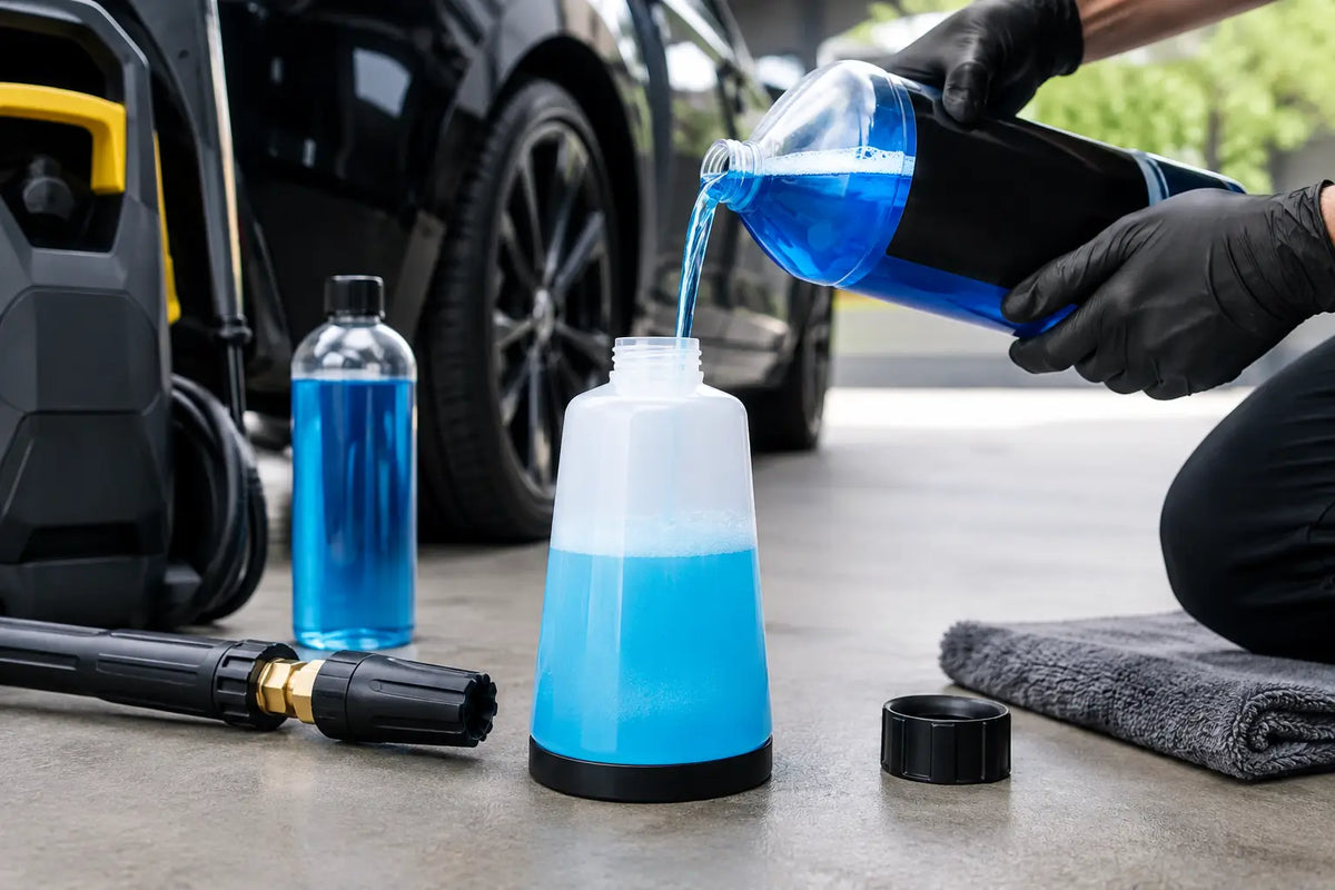 Auto shampoo veilig verdunnen zonder giswerk