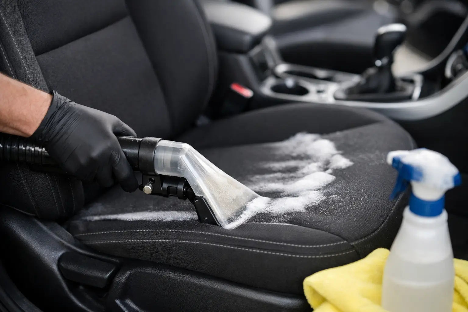Autostoelen reinigen met shampoo zonder kringen